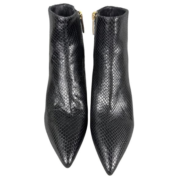 L'AGENCE Aimee Pointed Toe Leather Boots Black Kitten Heel Size 39.5 NWOB - Picture 2 of 8